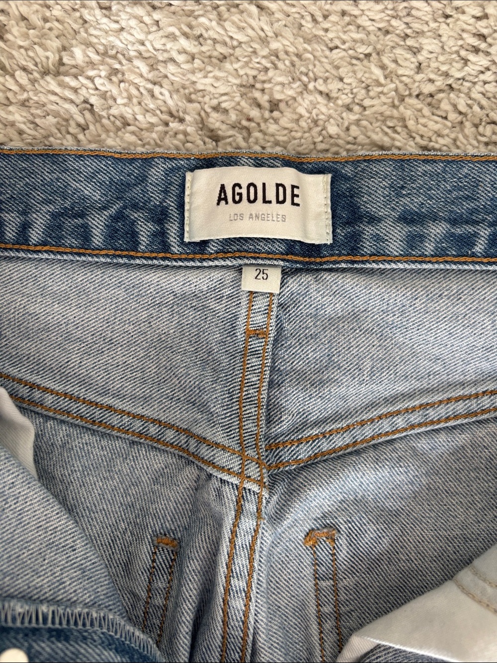 Agolde Light Blue Distressed Boyfriend Jeans - Picture 4 of 5